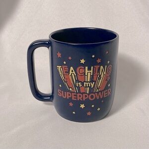 MRKT Market Finds Dark Blue Teaching Is My Superpower 16 oz Ceramic Mug
